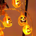Halloween Pumpkin String Lights – Battery Operated LED Decoration for Haunted House, Party & Festival