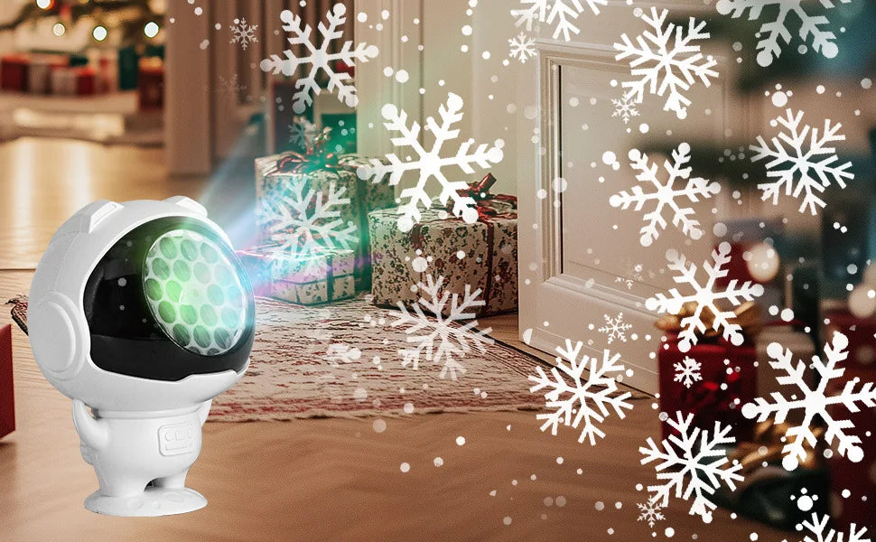 16-pattern Astronaut Christmas Pattern Light, 5V Snowflake Halloween Projection Light, Decorative Christmas Spotlight