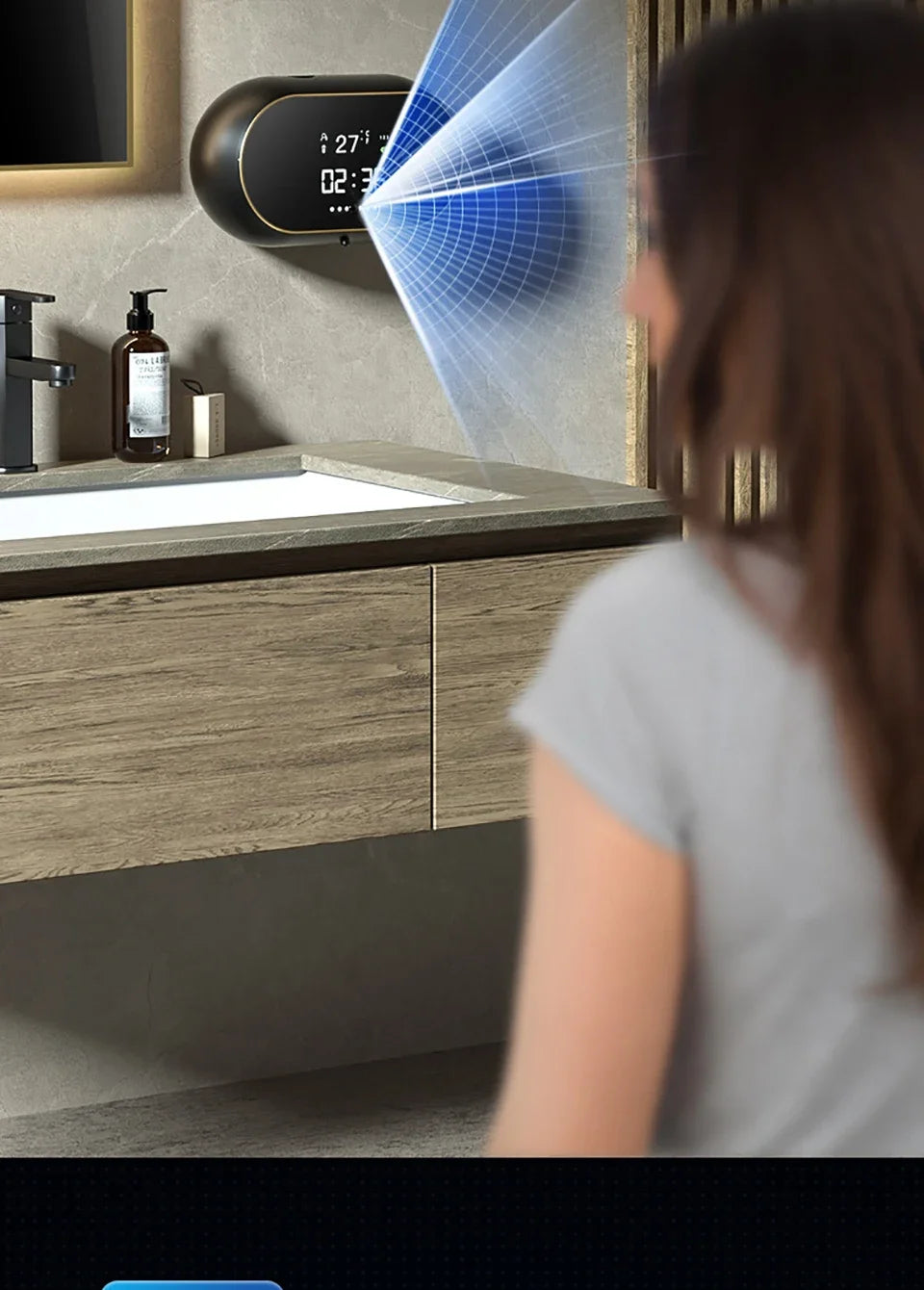 450ML Touchless Wall-Mounted Intelligent Induction Automatic Senor Soap Dispenser Electric Rechargeable Sanitizer Wash Machine