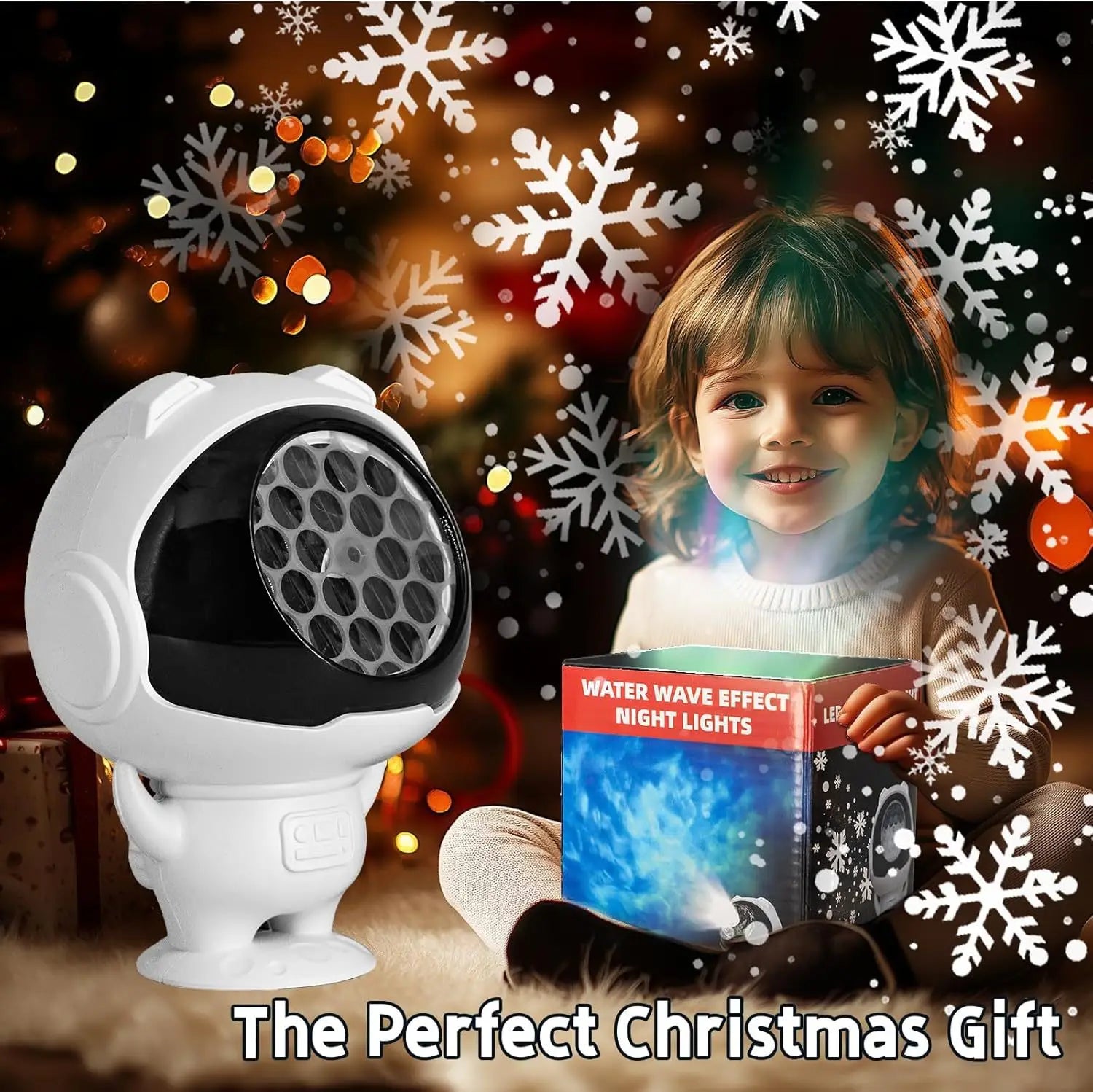 16-pattern Astronaut Christmas Pattern Light, 5V Snowflake Halloween Projection Light, Decorative Christmas Spotlight