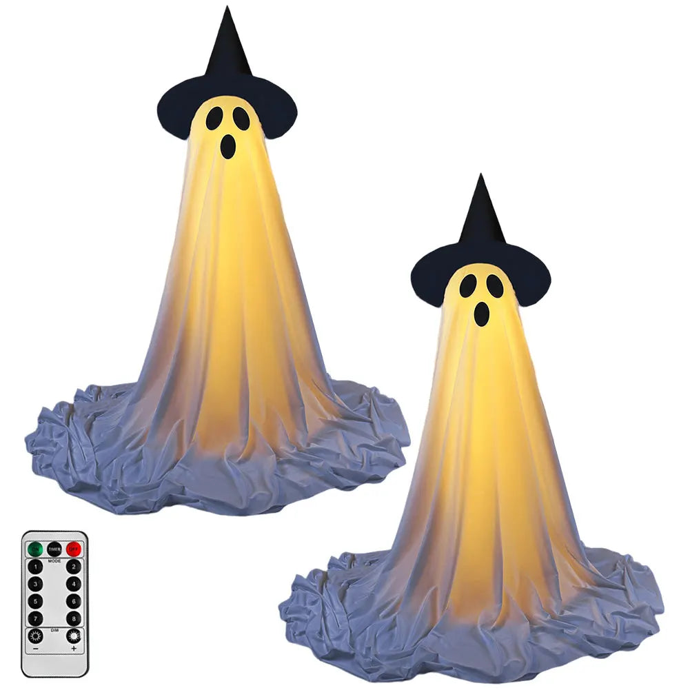 Halloween Decoration LED String Lights Luminous Ghost Decoration Horror Props Garden Yard Decoration Scary White Standing Ghost