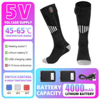 Heated Socks Winter Warm Snowmobile Skiing Heated Socks Rechargeable Outdoor Sport Thermal Heated Foot Warmer Ski Sports