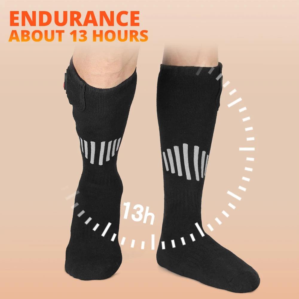 Winter Heated Socks 5000mAh Thermal Socks Women Men Heating Foot Warmer Electric Heating Socks Hiking Ski Warm Outdoor Sports