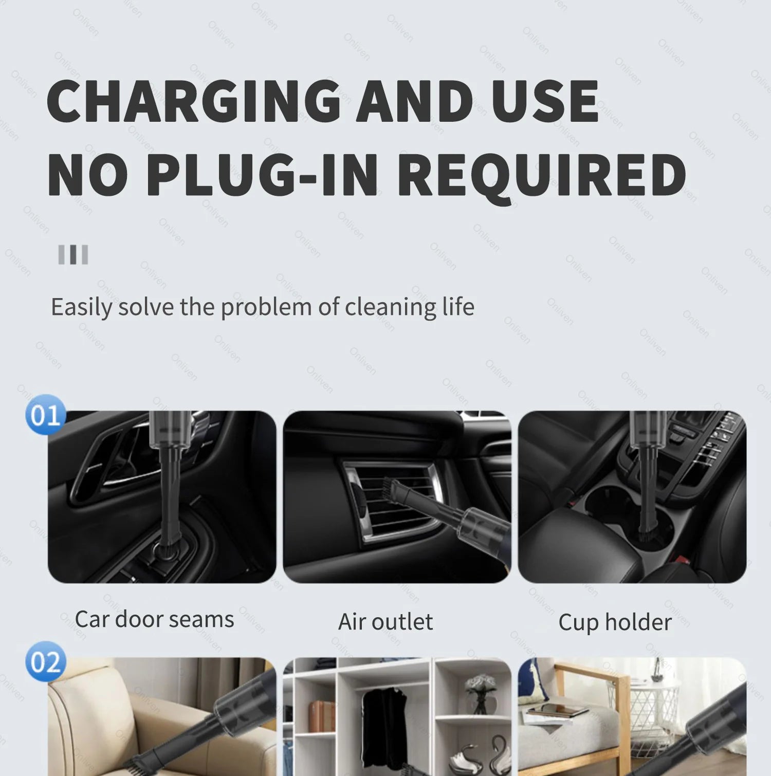 98000PA Wireless Car Vacuum Cleaner – Ultra-Powerful Mini Handheld with USB Charging & Wet/Dry Cleaning