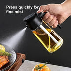 2-in-1 Spray Bottle, 470ml, Suitable for Cooking, Salad Dressing, Air Fryer, Baking Kitchen Oil, Vinegar Spray Bottle Leak Proof