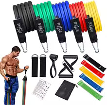Workout Bar with Fitness Resistance Bands – Home Gym Kit