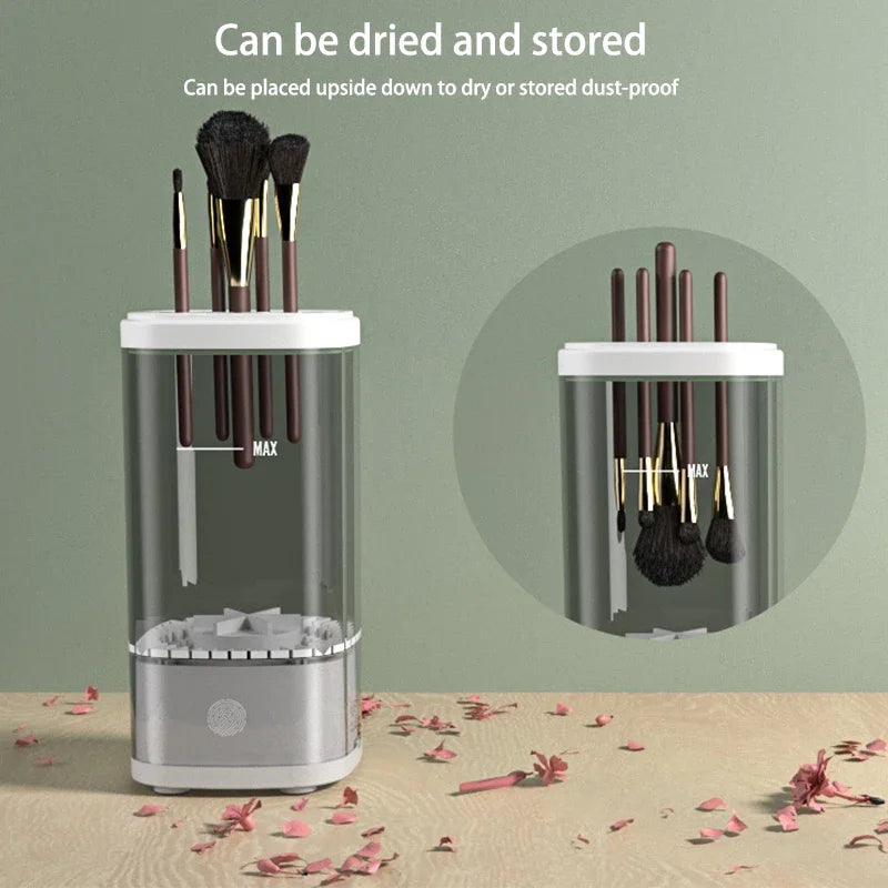 Rechargeable Electric Makeup Brush Cleaner – Automatic Cleaning, Quick Drying & UV Disinfection Tool