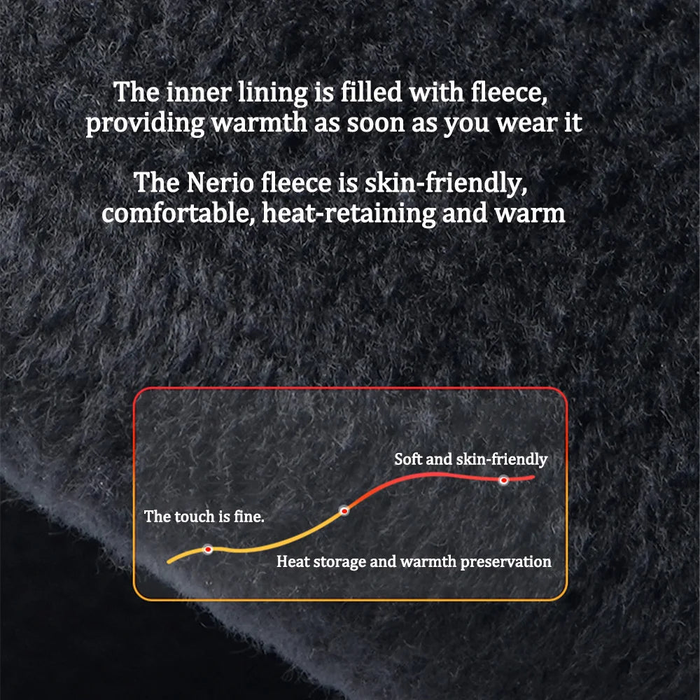 NEWBOLER Winter Cycling Gloves Warm Fleece Windproof Full Finger Gloves Touch Screen Anti-slip Adjustable Buckle Men Bike Gloves