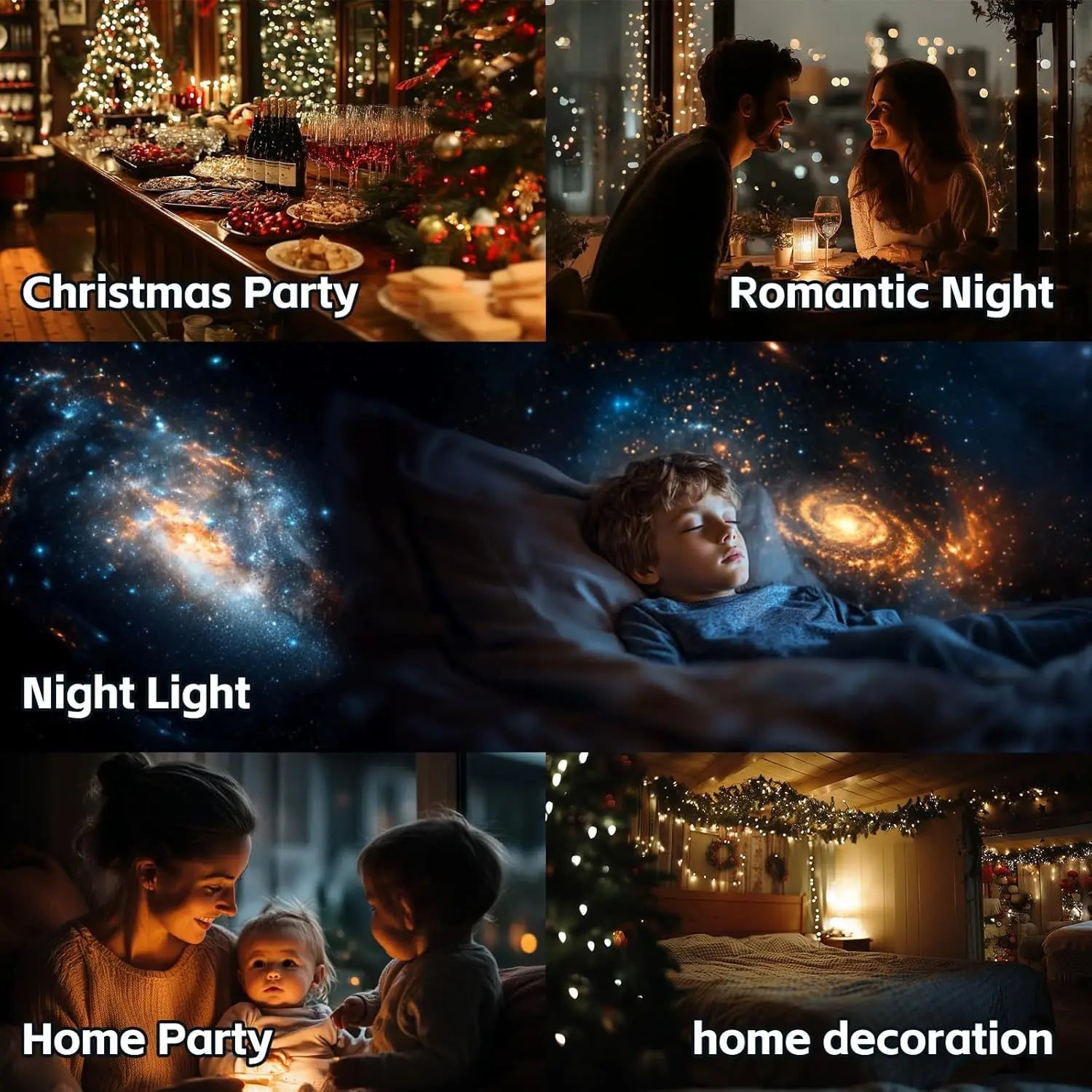16-pattern Astronaut Christmas Pattern Light, 5V Snowflake Halloween Projection Light, Decorative Christmas Spotlight