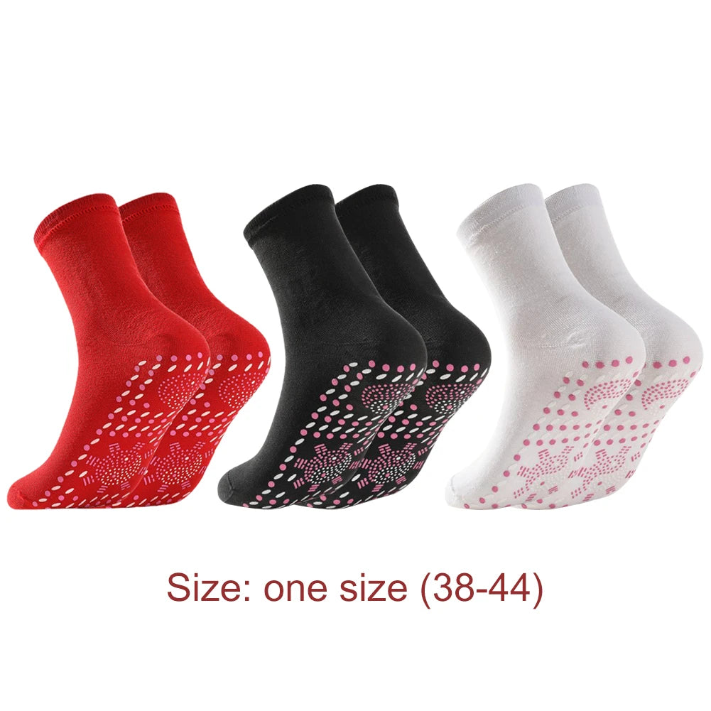 1 Pair Self-Heating Shaping Socks Pain Relief Thermal Circulation Sock Tourmaline Cold-Resistant for Men Women Outdoor