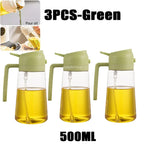2in1 Kitchen Spray Oil Dispenser 500ml Oil  Sprayer Polisher for Air Fryer Salad Grilling Roasting Cooking Kitchen Acceesories