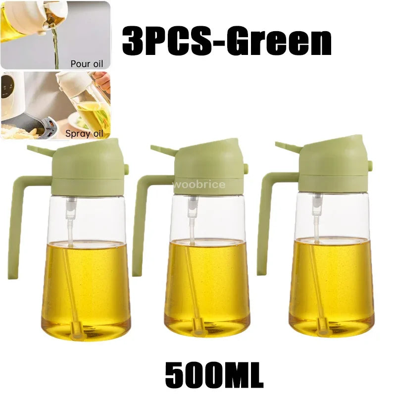 2in1 Kitchen Spray Oil Dispenser 500ml Oil  Sprayer Polisher for Air Fryer Salad Grilling Roasting Cooking Kitchen Acceesories