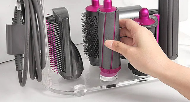 Holder Compatible with Dyson Airwrap Styler Accessories Acrylic 6 Holes Countertop Organizer Stand Desktop for Bathroom