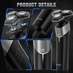 Sejoy 5-in-1 Electric Razor for Men – Rechargeable Beard Trimmer & Shaver, Wet & Dry Grooming Kit with Lithium Battery, Portable Rotary Shaver with 5 Attachments