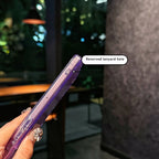 Transparent Glitter Protective Case for iPhone 17 | Sparkly Shockproof Cover in Black & Purple
