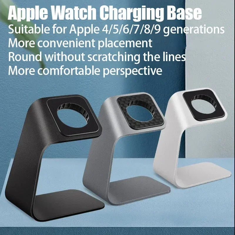Portable Aluminum Alloy Desktop Watch Charging Stand Anti-slip Charging Dock For Apple Watch 9/8/7/6/5/4/3/2/1 Generation