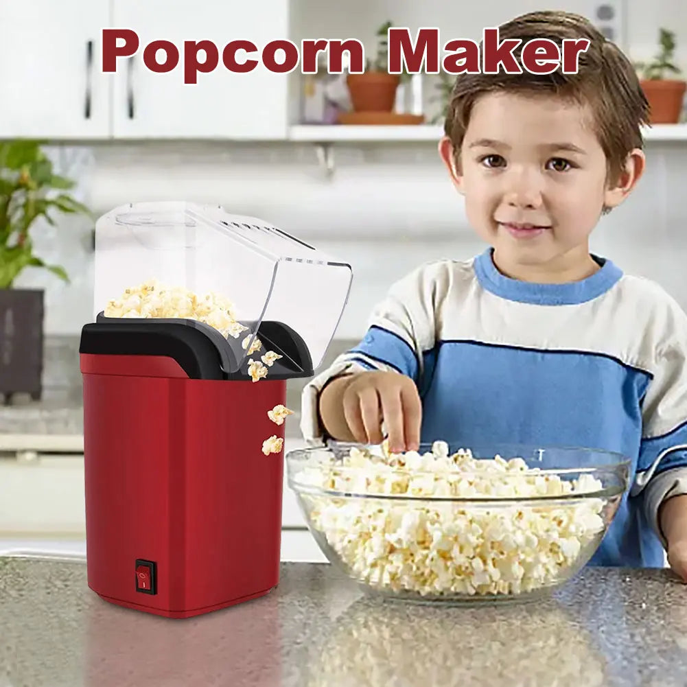 Mini Electric Popcorn Machine – 1200W Automatic Hot Air Popper for Home & Kitchen Movie Nights 2025