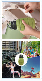 Food-Grade Silicone Folding Water Bottle – Retractable High-Temperature Resistant Sports & Camping Bottle 2025