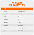 Heated Socks Winter Warm Snowmobile Skiing Heated Socks Rechargeable Outdoor Sport Thermal Heated Foot Warmer Ski Sports