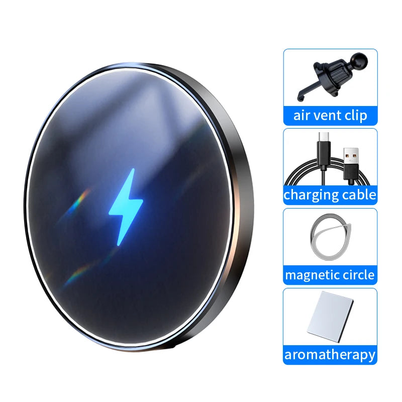 Universal Magnetic Car Phone Holder Charger Magsafe Car Cell Phone Holder Stand For iPhone 15 14 13 Smartphone Support Mount