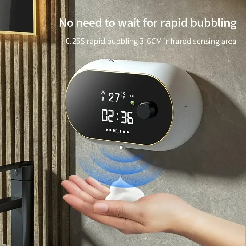 450ML Touchless Wall-Mounted Intelligent Induction Automatic Senor Soap Dispenser Electric Rechargeable Sanitizer Wash Machine