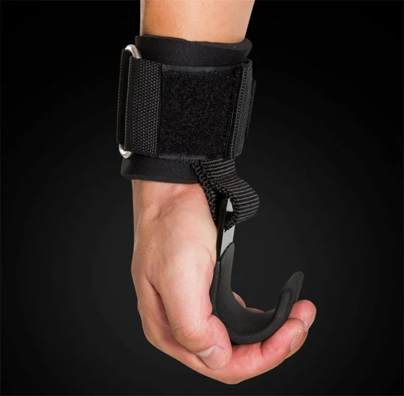 Weight Lifting Hook Grips With Wrist Wraps Hand-Bar Wrist Strap Gym Fitness Hook Weight Strap Pull-Ups Power Lifting Gloves