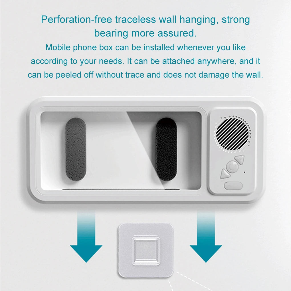 Waterproof Shower Phone Holder with Bluetooth Speaker – 360° Rotation Anti-Fog Wall Mount for 4–6.9” Phones 2025